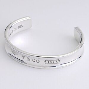 Size 6.5" Tiffany & Co 1837 Wide Cuff Bracelet in Sterling Silver